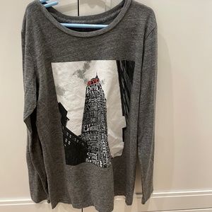 California Vintage New York Crew Neck Long Sleeve T-Shirt